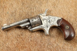 Colt 1871&ndash;1877 Nickel & Engraved Open Top Pocket Model .22 Rimfire 2.5&rdquo; Revolver Antique - 4