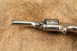 Colt 1871&ndash;1877 Nickel & Engraved Open Top Pocket Model .22 Rimfire 2.5&rdquo; Revolver Antique - 7