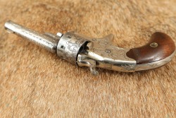 Colt 1871&ndash;1877 Nickel & Engraved Open Top Pocket Model .22 Rimfire 2.5&rdquo; Revolver Antique - 12