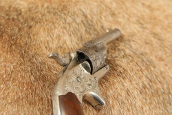 Colt 1871&ndash;1877 Nickel & Engraved Open Top Pocket Model .22 Rimfire 2.5&rdquo; Revolver Antique - 15