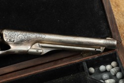 Cased Civil War Era Engraved Colt 1860 Army .44 Cal Percussion Revolver & Case 1862 Antique - 6