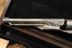 Cased Civil War Era Engraved Colt 1860 Army .44 Cal Percussion Revolver & Case 1862 Antique - 8