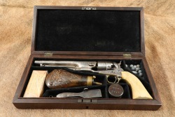 Cased Civil War Era Engraved Colt 1860 Army .44 Cal Percussion Revolver & Case 1862 Antique - 24