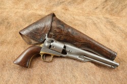 Civil War Era 1861 Colt Navy .36 Cal Percussion Cap & Ball Revolver & Holster 1863 Antique - 2