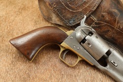Civil War Era 1861 Colt Navy .36 Cal Percussion Cap & Ball Revolver & Holster 1863 Antique - 3