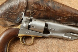 Civil War Era 1861 Colt Navy .36 Cal Percussion Cap & Ball Revolver & Holster 1863 Antique - 4