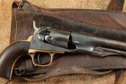 Civil War Era 1861 Colt Navy .36 Cal Percussion Cap & Ball Revolver & Holster 1863 Antique - 27