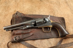 Civil War Era 1861 Colt Navy .36 Cal Percussion Cap & Ball Revolver & Holster 1863 Antique - 29