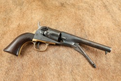 Civil War Era 1861 Colt Navy .36 Cal Percussion Cap & Ball Revolver & Holster 1863 Antique - 46