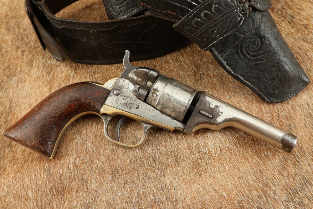 Civil War Colt 1849 Pocket .38 Centerfire Factory Converted Nickel