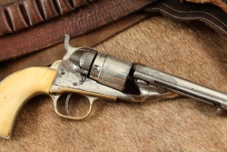 Civil War Colt 1849 Pocket .38 Centerfire Factory Converted Nickel Ivory Revolver Antique MFD 1852 - 4