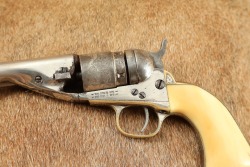 Civil War Colt 1849 Pocket .38 Centerfire Factory Converted Nickel Ivory Revolver Antique MFD 1852 - 8