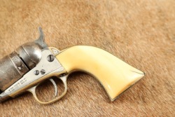 Civil War Colt 1849 Pocket .38 Centerfire Factory Converted Nickel Ivory Revolver Antique MFD 1852 - 9