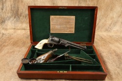 Cased Civil War-Era Colt Model 1851 Navy .36 Cal Percussion Revolver w/ Pearl 1863 Antique - 4