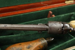 Cased Civil War-Era Colt Model 1851 Navy .36 Cal Percussion Revolver w/ Pearl 1863 Antique - 20