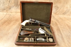 Cased Colt Model 1851 Navy .36 Cal Percussion Cap & Ball Revolver w/ Ivory 1861 Antique - 2