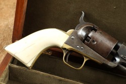Cased Colt Model 1851 Navy .36 Cal Percussion Cap & Ball Revolver w/ Ivory 1861 Antique - 3