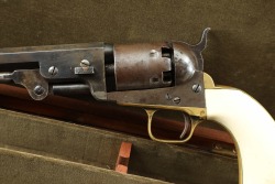 Cased Colt Model 1851 Navy .36 Cal Percussion Cap & Ball Revolver w/ Ivory 1861 Antique - 8
