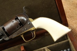 Cased Colt Model 1851 Navy .36 Cal Percussion Cap & Ball Revolver w/ Ivory 1861 Antique - 9