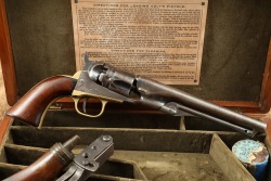 Cased Colt Model 1862 Police Pocket .36 Cal Percussion Cap Ball 6.5&rdquo; Revolver 1867 Antique