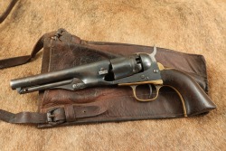 Colt Model 1862 Police Pocket .36 Cal Percussion Cap Ball Revolver & Holster Antique - 21