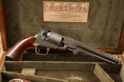 Cased Manhattan Arms .36 Cal Series III Percussion Navy Revolver, Antique