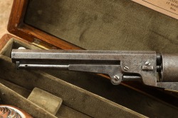 Cased Manhattan Arms .36 Cal Series III Percussion Navy Revolver, Antique - 7