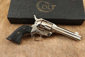 Colt 2nd Generation Single Action Army Factory Nickel .45 4.75&rdquo; SAA Revolver, Box & Letter 1959 C&R