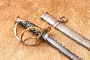 US Union Army Civil War Emerson & Silver M-1860 Light Cavalry Saber & Scabbard 1864 Antique