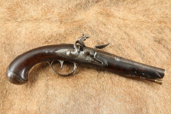Antique 18th Century French Style .54 Cal Golden Inlay Flintlock Muzzleloader Pistol