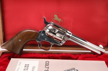 1967 Colt 4 3/4" .22 LR Frontier Scout Nickel Single Action .22 Revolver & Box