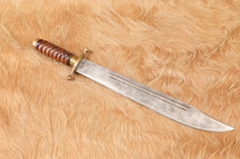 Collins & Co. No. 18 Bowie Knife Antique Old West 1880s 1890s Turned Leather Handle