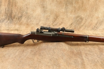 WWII Springfield M1 Garand M1C Sniper Rifle April 1945 Receiver, Barrel dated June 1953 with an M82 Scope, Griffin & Howe Mount, M2 Flash Hider and SA-52 Bevel Mark. C&R