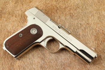 Factory Nickel Colt Model 1908 Pocket Hammerless .380 ACP 3.75&rdquo; Semi-Auto Pistol 1925 C&R