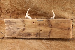 Custom Winchester Inspired 4-Point Buck Antlers Mounted & Barbed Wire Rustic Wooden Sign - 9