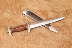 German WW2 Dress Dagger & Scabbard SA Early &ldquo;Ground R&ouml;hm&rdquo; Inscription - 2
