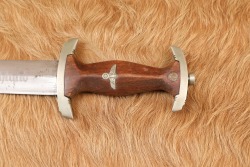 German WW2 Dress Dagger & Scabbard SA Early &ldquo;Ground R&ouml;hm&rdquo; Inscription - 9