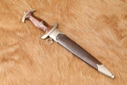 German WW2 Dress Dagger & Scabbard SA Early &ldquo;Ground R&ouml;hm&rdquo; Inscription - 15