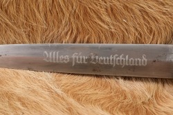 German WW2 Dress Dagger & Scabbard SA Early &ldquo;Ground R&ouml;hm&rdquo; Inscription - 23