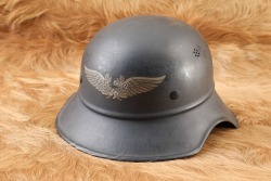 German WW2 Luftschutz Air Defense M-38 &ldquo;Gladiator&rdquo; Stahlhelm Steel Helmet - 2