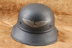 German WW2 Luftschutz Air Defense M-38 &ldquo;Gladiator&rdquo; Stahlhelm Steel Helmet - 3