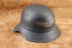 German WW2 Luftschutz Air Defense M-38 &ldquo;Gladiator&rdquo; Stahlhelm Steel Helmet - 7