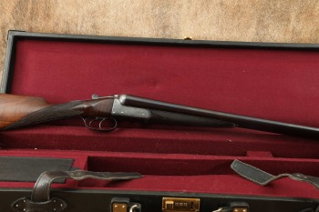 Bozard & Co. British Boxlock Hammerless 12 GA SXS Double Shotgun & Case 1896-1897 Antique