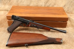 DWM Luger Pistol Carbine Pistole Parabellum .30 Luger 12" Semi-Auto, Shoulder Stock, Case C&R - 2