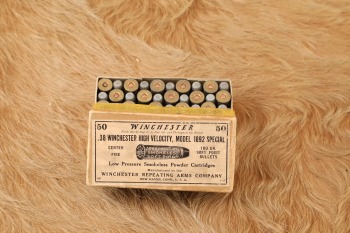 1x Full Box, 50x Rounds of Vintage 1920s .38 Winchester High Velocity, Model 1892 Special Ammo