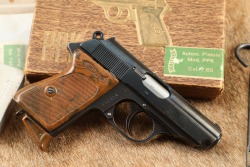Walther Zella-Mehlis Thuringia Model PPK 7.65mm .32 ACP Semi-Automatic Pistol Box & Tin, 1935 C&R