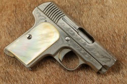 Factory Engraved, Nickel & Pearl Spanish Errasti &ldquo;Ruby&rdquo; 7.65mm .32 ACP 2.5&rdquo; Semi-Auto Pistol C&R - 3