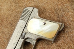 Factory Engraved, Nickel & Pearl Spanish Errasti &ldquo;Ruby&rdquo; 7.65mm .32 ACP 2.5&rdquo; Semi-Auto Pistol C&R - 8