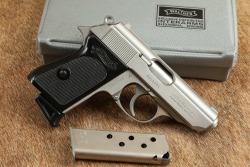 Walther Interarms Model PPK Stainless .380 ACP 3 1/4" Semi-Auto Pistol, Box & Target 1987