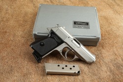 Walther Interarms Model PPK Stainless .380 ACP 3 1/4" Semi-Auto Pistol, Box & Target 1987 - 2